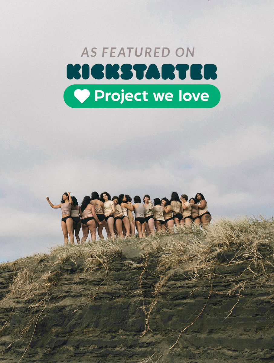 Reemi period underwear featured on Kickstarter's 'Projects we love'.