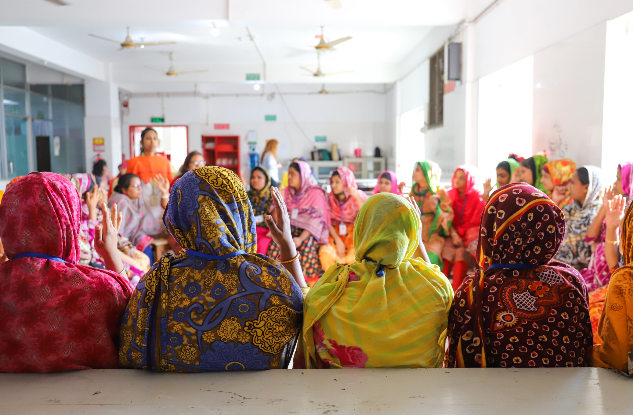 Reemi's MHM education in a garment factory