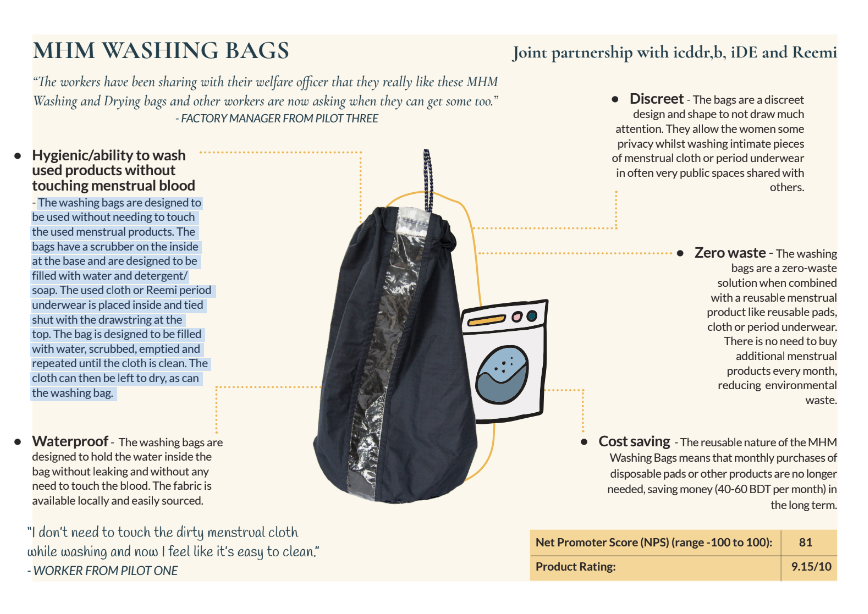 MHM Drying Bag product details for zero waste mhm solutions